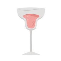 tasse à cocktail rose vecteur