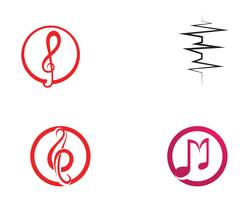 Modèle de logo et icônes de note de musique vecteur