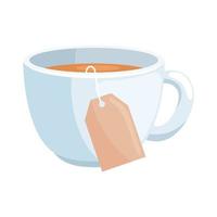 tasse de thé dans un sac vecteur