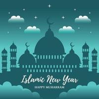 joyeux nouvel an islamique fond vecteur