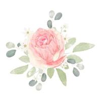 arrangement de bouquet de fleurs roses aquarelle pastel rose vecteur