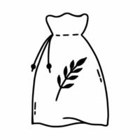 sachet d'herbes. illustration vectorielle de griffonnage. symbole magique. vecteur