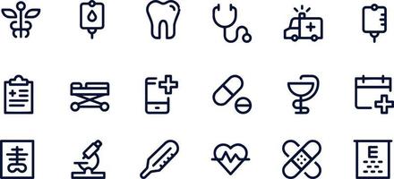 conception de vecteur d'icônes de ligne de médecine