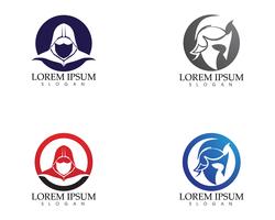 Modèle de logo et symboles de gladiateur masque warior vecteur