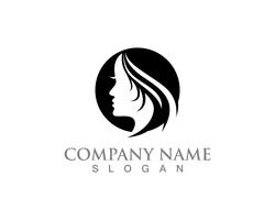 cheveux et logo femme et visage vecteur