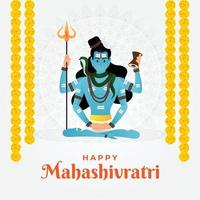 illustration vectorielle de joyeux mahashivratri, seigneur shiva, shivratri vecteur