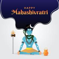 illustration vectorielle de joyeux mahashivratri, seigneur shiva, shivratri vecteur