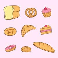 jeu d'icônes vectorielles pain et boulangerie vecteur