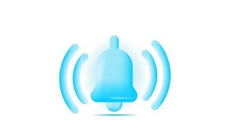 icône de conception de cloche de message de notification 3d créative de vecteur alarme d'alerte