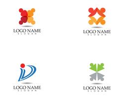Modèle de logo et de symboles de soins communautaires vecteur