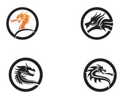 Tête de dragon couleur plate logo modèle vector illustration