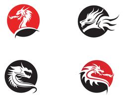 Tête de dragon couleur plate logo modèle vector illustration