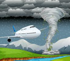 Avion en scène de tempête vecteur