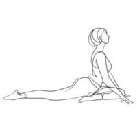 fille de yoga dessin au trait continu design minimaliste vecteur