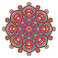 motif d'ornement rond mandala ethnique avec coloré vecteur
