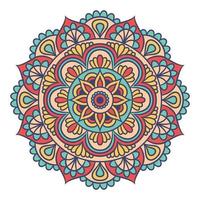 motif d'ornement rond mandala ethnique avec coloré vecteur