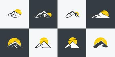 collection de logos de montagne avec un concept unique, montagne, dessin au trait, contour, vecteur premium