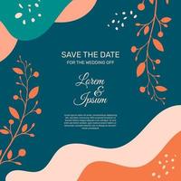 modèle de vecteur d'invitations de mariage. Réserve cette date. conception d'arts abstraits pour la célébration de mariage. - vecteur.