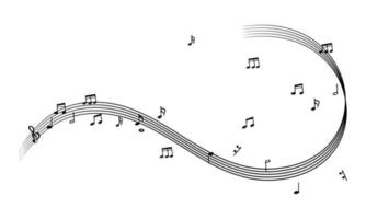 fond de motif de notes de musique doodle. musical abstrait sur fond blanc. vecteur