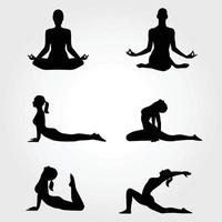 femme, yoga, pose, vecteur, silhouette vecteur