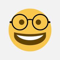 rire emoji avec lunettes vector illustration isolé sur fond blanc