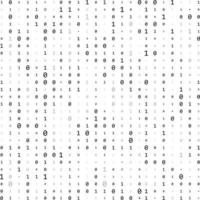 code binaire zéro une matrice fond blanc. technologie connexion données numériques abstrait. vecteur