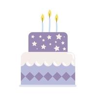 gâteau d'anniversaire violet vecteur