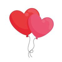 ballons hélium en forme de coeur vecteur