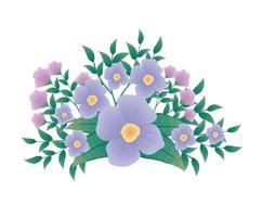 fleurs violettes et lilas vecteur