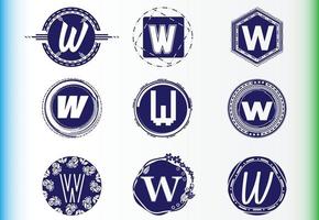 ensemble de modèles de conception de logo et d'icône de lettre w vecteur
