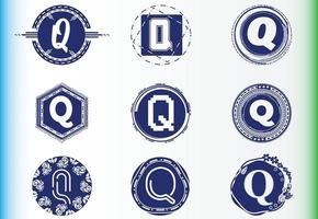 ensemble de modèles de conception de logo et d'icône de lettre q vecteur