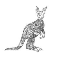 kangourou stylisé isolé sur fond blanc. vecteur