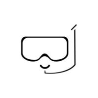 masque de plongée, tuba, maillots de bain, modèle de logo d'illustration vectorielle d'icône solide de plongée en apnée. adapté à de nombreuses fins. vecteur