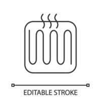 icône linéaire de l'élément chauffant au sol. système de chauffage au sol. illustration de la ligne mince. chauffe-eau. symbole de contour. dessin de contour isolé de vecteur. trait modifiable vecteur