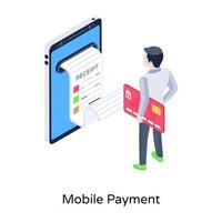 payer par carte, vecteur d'illustration isométrique du paiement en ligne