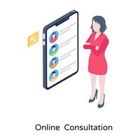 une conception modifiable de consultation en ligne vecteur