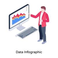 une illustration isométrique premium de l'infographie des données vecteur