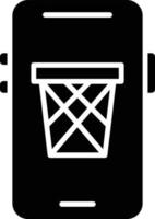 style d'icône de poubelle mobile vecteur