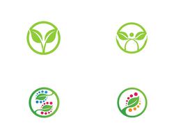 Logos du vecteur d&#39;élément nature feuille verte écologie