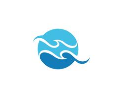 Modèle de logo et symbole de vague d&#39;eau vecteur