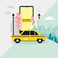 application taxi et smartphone vecteur