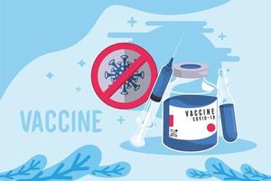 lettrage de vaccin avec flacons vecteur