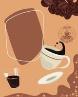 sceau de café et boissons vecteur