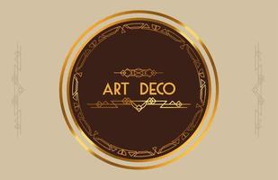 lettrage art déco en cercle vecteur