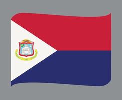drapeau saint martin national amérique du nord emblème ruban icône illustration vectorielle élément de conception abstraite vecteur