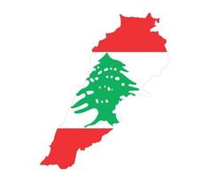 drapeau liban asie nationale emblème carte icône illustration vectorielle élément de conception abstraite vecteur