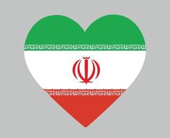 drapeau iran asie nationale emblème coeur icône illustration vectorielle élément de conception abstraite vecteur