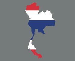 thaïlande drapeau asie nationale emblème carte icône illustration vectorielle élément de conception abstraite vecteur