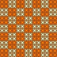 le motif circulaire est empilé sur un damier orange. cela ressemble à une mosaïque de verre. vecteur