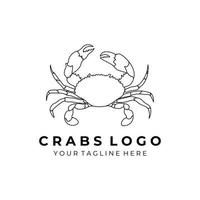crabe logo icône illustration vecteur conception signe boutique océan isolé nature animal fruits de mer restaurant